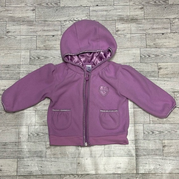 Baby Gap | Fleece Lined Zip Up Jacket | 12-18 Months | Lilac - Picture 1 of 4